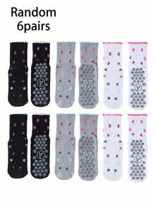 1/3/6 Pairs Pilates Yoga Socks, Professional Non-Slip Pilates Socks, Full Silicone Sole Anti-Slip, Multiple Colors Available, Bubble Mouth Star Pattern Design, Suitable For Dance, Yoga, Pilates, Sports, Fitness, Ball Games, Aerobics, Gifts, All Seasons - Multicolor - View 12