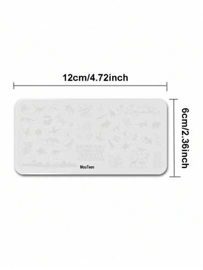 MouTeen264 Nail Art Stamping Plate, Shiny Star Fine Glitter Line Pattern Nail Template, Minimalist Plaid Radial Starburst Nail Transfer Plate