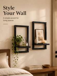 1 buah Rak Dinding Gantung Kayu Vintage Hitam, Rak Pajangan yang Dipasang di Dinding, Rak Penyimpanan Multifungsi Hemat Ruang, Rak Gantung Kokoh, Cocok untuk Kamar Tidur, Ruang Tamu, Kamar Mandi, Dapur, Kantor, Dapat Menampung Tanaman Pot, Bingkai Foto, Buku, Barang Kecil, Dekorasi Rumah - Beraneka warna - View 6