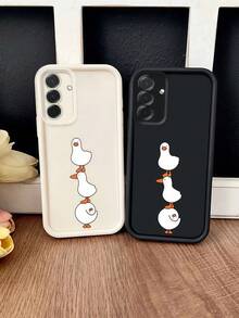 1 buah Casing Ponsel Motif Tangga Mata Ketiga 3 Bebek, Bingkai Kulit Hitam, Pelindung TPU Lembut Tahan Guncangan, Kompatibel dengan Ponsel GALAXY, HONOR - Hitam - View 4