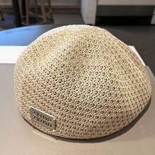 Summer Korean Style New Women's Beret Hat, Fashionable Elegant Versatile Sun Protection Knitted Hollow Artist Hat - A - View 12