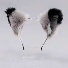 1pc Fluffy Faux Fur Cat Fox Ear Headband Multi Color Cosplay Party Costume Hair Accessory,Halloween - Multicolor - View 8