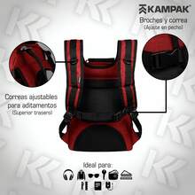 Super Mochila Kampak Ep40 Multiusos P/ Laptop Ajustable - Rojo - Ver 6