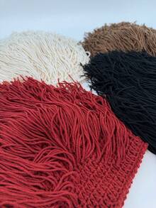 1pc Women's European & American Style Personalized Wig Knit Hat, Handmade Braided Tassel Design, Breathable Non-Sweating Photo Styling Decorative Hat - Multicolor - View 10