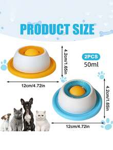50ml Small Pet Yogurt Licking Mat Slow Feeder Bowl, Suitable For Cats And Dogs, Licking Interactive Snack Bowl, Promotes Oral Health, Cat And Dog Interactive Toy Supplies, Suitable For Pets And Puppies - Multiple Styles - View 7