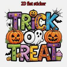 Large 25cm DIY DTF Heat Transfer Iron-On Patch, Clothing Decoration, 2D Embroidery-Style Halloween Pumpkin Pattern, Can Be Ironed And Applied To T-Shirts, Sweatshirts, Canvas Bags, Fun Print For Personalized Outfit, Suitable For Creative Handmade DIY - 25cm/9.85in - View 1