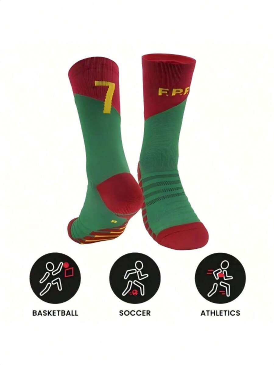 Kaus Kaki Latihan Sepak Bola, Kaus Kaki Olahraga Nomor, Kaus Kaki Setengah Betis, Bagian Bawah Tebal seperti Handuk, Kaus Kaki Bersepeda, Lari, Sepak Bola, Basket, Bagian Bawah Tebal seperti Handuk, Bernapas, Anti Selip - MultiWarna - View 1