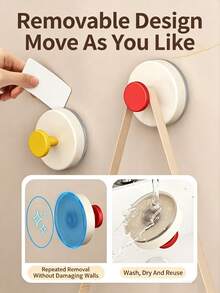 2 Pcs Dopamine Rotating Suction Cup Hook, Strong Movable Wall-Mounted Storage Hook For Bathroom Kitchen Entryway Bedroom Towel Organizer Adhesive Hook Reusable Stainless Steel Hardware Accessories - Multicolor - View 7