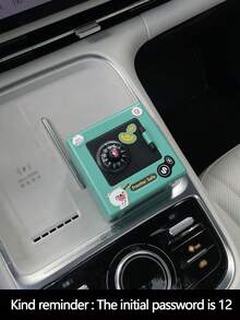 1pc Cartoon Car Coin Password Piggy Bank, Mini DIY Creative Coin Storage Box, Plastic Square Coin Savings Box, Car Accessories Storage Box, Car Interior Decor Storage Can (Stickers Can Be DIY And Freely Applied) - A - View 10