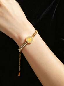 1pc High-End Design Couple Bracelet Luxury Light Luxury Fashion Women's Daily Minimalist Wear Jewelry - Multicolor - View 5