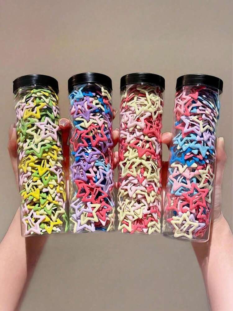 30/20/10/5pcs Random Color Star Hair Clips, Sweet Fashion BB Hair Accessories, Mini Five-Pointed Star Bangs Hair Clips, Solid Color Design, Perfect As Party Favors, Halloween, Christmas Party Gifts [Diagonal Size Approx. 3.3cm, Size Measured By Hand, May Have Slight Error, Color Shipped Randomly] - Star Hair Clip - View 8