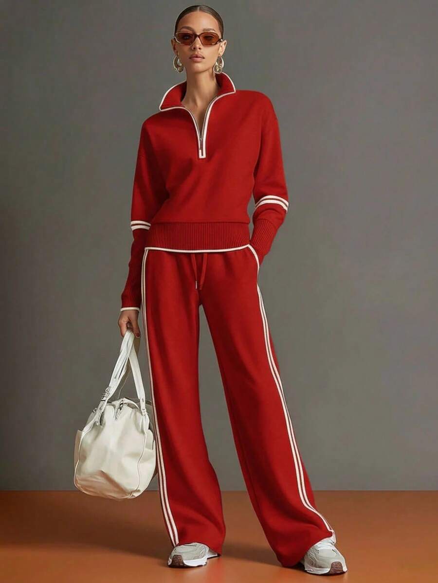 Women Two-Piece Outfits - Red - View 1