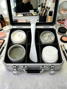 Dual-Ended Silicone Mask Brush/Scraper - 2-In-1 Tool For Applying And Removing Masks, Travel Size - White - View 4
