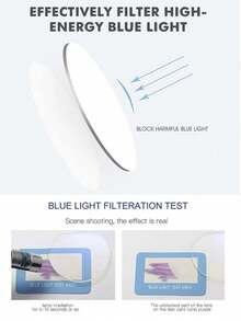 1 Pair Unisex Kids Oval Frame Minimalist Retro Academic Anti-Blue Light Non-Prescription Glasses For Daily Reading And Computer Use - A - View 9