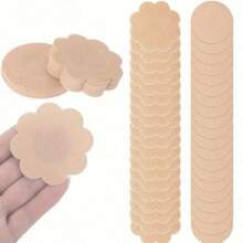 10/30/40/50/100 Pcs Penutup Puting Kain untuk Wanita, Penutup Puting Payudara, Penutup Payudara Tak Terlihat, Bantalan Bra, Stiker Dada, Penutup - Aprikot - View 8
