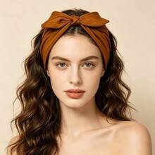 1pc Bohemian Style Bow Headband, A Perfect Blend Of Romantic Exotic Charm And Practicality, An Essential Fashion Accessory For Every Woman's Wardrobe. Its Most Eye-Catching Feature Is The Exquisite Bow Design, Which Not Only Adds Elegance And Sweetness To The Overall Look, But Also Effortlessly Conveys A Rich Artistic Atmosphere, Instantly Elevating Ordinary Daily Outfits - Multicolor - View 3
