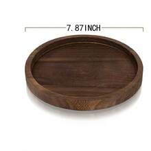 Wooden Candle Holder Tray, Round Serving Decorative Tray For Coffee Table Bedroom Living Room Home Decor - Brown - View 9