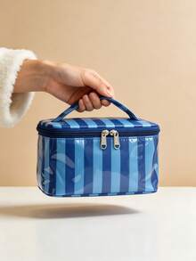 1pc Striped Portable Gift Storage Bag, Holiday Large Capacity Tote Bag, Storage Box, Essential Gift For Friends On Holidays Or Birthdays - Multicolor - View 6