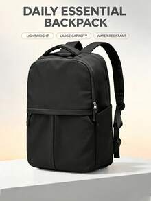 Minimalist Computer Backpack, Waterproof Casual Daily Bag, Multi-Pocket Compartment Storage, Lightweight Travel Backpack, Fits 15.6 Inch Laptop, Durable Wear-Resistant Shoulder Bag, Unisex, Suitable For Office, Daily Commute, Business Trip And Daily Travel - Multicolor - View 1