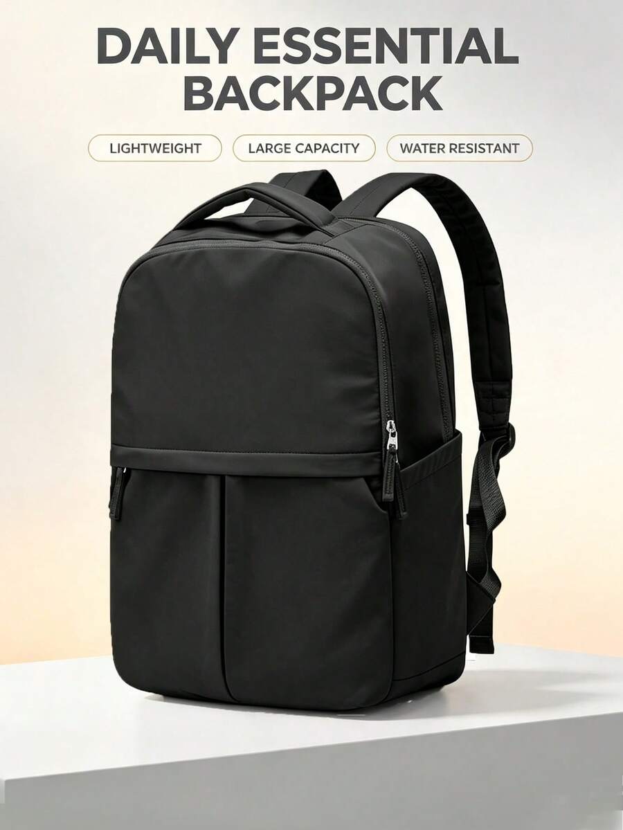Minimalist Computer Backpack, Waterproof Casual Daily Bag, Multi-Pocket Compartment Storage, Lightweight Travel Backpack, Fits 15.6 Inch Laptop, Durable Wear-Resistant Shoulder Bag, Unisex, Suitable For Office, Daily Commute, Business Trip And Daily Travel - Multicolor - View 1