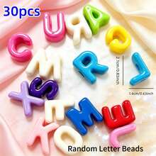 30/50pcs Acrylic Random A-Z Bold Letter And Number Beads, Mixed Color Loose Beads For Jewelry Making, DIY Friendship Bracelets, Necklaces, Bag Charms, Keychain Crafting, Personalized Gifts, Adult Handmade Materials - Multicolor - View 20