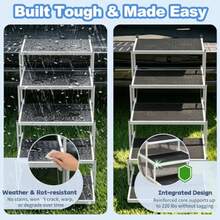 Dog Steps For Car And SUV 5-Step Foldable Pet Stairs For Large Dogs, Non-Slip Heavy-Duty Plastic Dog Stairs, Lightweight And Portable Vehicle Access, Great Alternative To Dog Ramp For Truck - Black - View 6