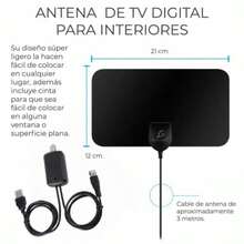 Antena de TV Digital HD 1080P Receptor de Señal de Alta Definición - Negro - Ver 6