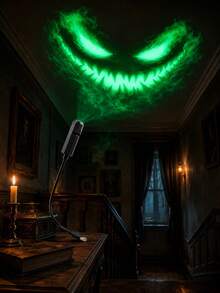 Halloween Ghost Face & Palm Effect Light, 7 Pattern Styles Including Green White Colorful Ghosts And Palm Designs, 360° Rotating USB Lamp With Multiple Pattern Discs For Bedroom Ceiling Decor - Black - View 5