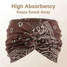 1-4pcs Paisley Print Knotted Wide Headband, Bohemian Style, For Casual Daily, Fitness, Shopping, And Beach Vacations. - Multicolor - View 5