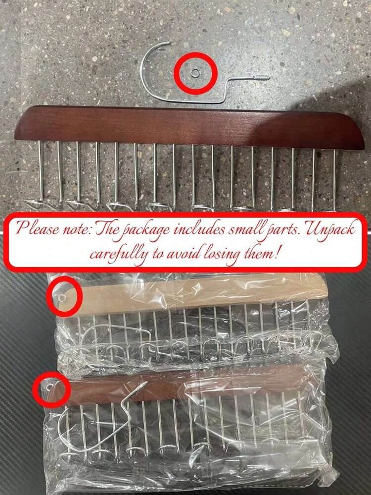 1/3/6件組多功能木製衣架，8個掛鉤，360度旋轉，省空間，可掛胸罩、整理襯衫、內衣、背心、帽子、領帶、肩帶及其他衣物，無痕衣架，適合返校季，學校用品 - 彩色 - 查看 10