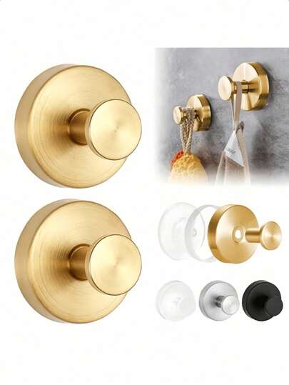 Suction Cup Hooks, Stainless Steel Bathroom Suction Cup Hooks, Reusable And Removable, Suitable For Autumn, Halloween And Christmas Decorations, Applicable For Bathroom, Kitchen, Dorm Room And Back To School Supplies
