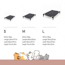 All-Season Detachable Pet Cot, Sturdy Breathable Dog Bed Cat Bed, Small Pet Universal Pet Bed - Black - View 3