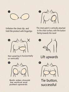2pcs Thin Invisible Bra Set, Universal Size Adhesive Breast Pads Fit All Cup Sizes, Summer Sticky Lifting Anti-Sagging Bra, Invisible Gather Nipple Cover For Strapless Clothes, Daily Summer Travel And Party Wear - A - View 6