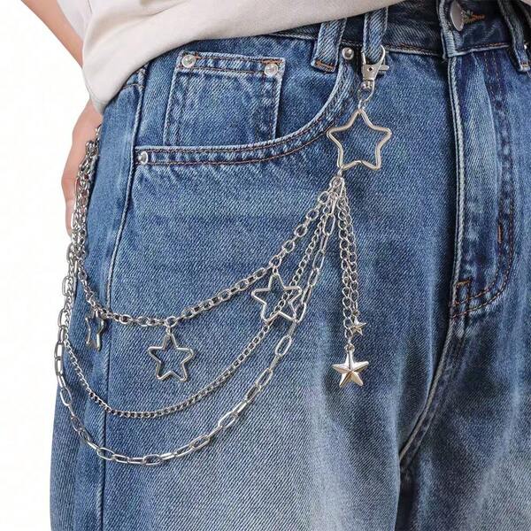 Chaîne de taille en métal croisé, accessoire hip-hop unisexe