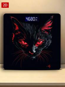 Dark Cat Red Body Weight Scale, With Backlit LED Display, Temperature Detection, High Precision, Max Weight 400 Lbs/180 Kg - A - 查看 2