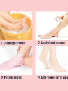 Silicone Moisturizing Foot And Hand Care Set, Prevents Heel Cracking And Removes Dead Skin, High Elasticity Design Locks In Moisture, Prevents Dryness All Day, Easy To Put On And Take Off, Soft And Comfortable Material - Multicolor - View 6