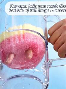 1/3/5pcs Heart & Smiling Face Multi-Functional Dual-Layer Temperature-Sensitive Cleaning Sponges, Cute & Powerful Stain Removal, Double-Sided Kitchen Sponge, Temperature-Sensitive Gentle Cleaning Pad, Suitable For Dishware Cleaning, Multi-Purpose Sponge Tray For Modern Kitchen Sink, Dishwashing - A - View 12