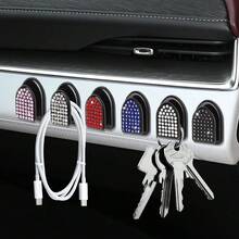 2 piezas Ganchos mini de strass para coche, ganchos para el salpicadero y asiento del coche, decoración interior de coche con strass brillante - A - Ver 12