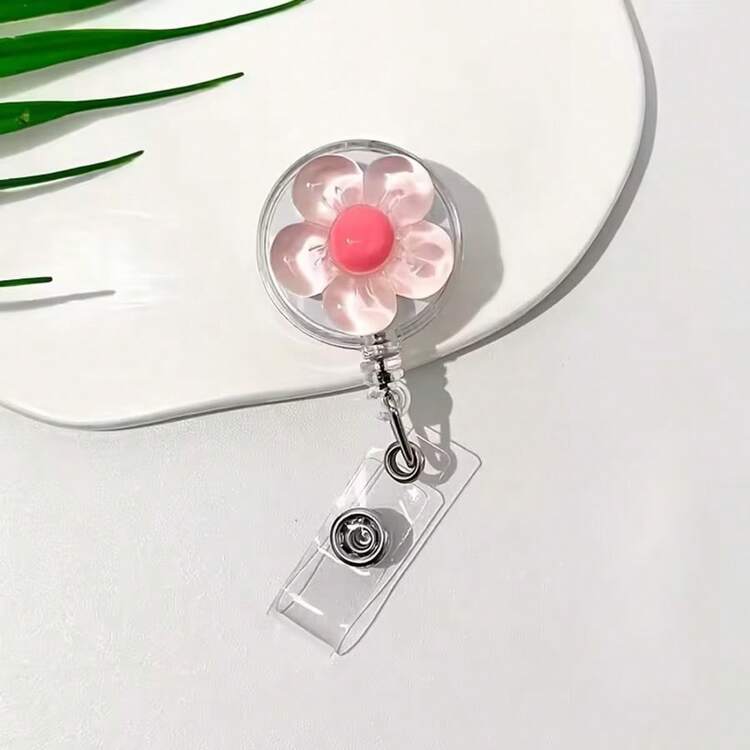 1 bộ dây đeo thẻ rút hoa 5 cánh trong suốt kèm bao đựng thẻ ID nằm ngang, quà tặng cho bác sĩ, y tá, giáo viên, học sinh, nhân viên văn phòng - E - Xem 5
