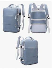 Dedoo Multi-Color Backpack, Solid Color Minimalist Design, Multiple Zipper Pockets, Large Capacity Student School Bag, Suitable For University Campus Students Travel, Minimalist Business Style - Multicolor - View 12