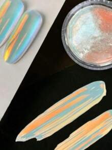 Sunset Flash Metallic Mirror Nail Powder, Chameleon Effect, High Gloss Reflective Effect, Y2K Style Multi-Color Effect, Nail Powder, Makes Nails Shine Like Gemstones, Also Suitable For Handicrafts - Multicolor - View 4