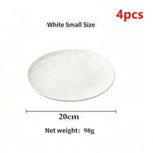2/4/6pcs Black & White Textured Dinnerware Set, Textured Round Plates, Black & White Tableware, 9.84" Dinner Plates And 7.87" Salad/Cake Plates, Suitable For Kitchen, Party And Entertaining - White - View 16