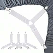 4pcs Non-Slip Triangular Quilt Fasteners, Adjustable Bed Sheet Fixing Straps, Metal Non-Slip Fasteners Suitable For Sofa Covers, Tablecloths, Tents, Easy To Install Bed Sheet Fasteners, Suitable For Bedroom Bedding Accessories, Especially Suitable For Bed Covers, Bedding And Bedroom Decor, Autumn Home Decor - Multicolor - View 13