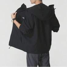 Skechers Men's Color-Block Hooded Outdoor Windbreaker Jacket - Black - View 4