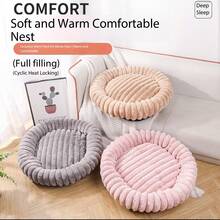 1pc Long Fur Thickened Pet Bed, Warm And Comfortable, Suitable For Large, Medium And Small Pets Indoor Cat Bed Dog Bed - White - View 8