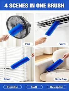 Flexible Ultra-Fine Fiber Fan And Spider Web Dusting Brush, Washable Dusting Brush, Suitable For Air Conditioner Vents, Blinds, Sofas, Cars And Furniture, Multi-Purpose Home Cleaning Tool - A - View 3