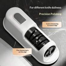 Fully Automatic Electric Knife Sharpener, Portable Multi-Function Small Knife Grinder, Handheld Kitchen Knife Sharpening Tool, USB Rechargeable 1200mAh Built-In Battery, Fully Automatic Electric Knife Sharpener, Multi-Function Small Knife Grinder For Home Kitchen Daily Use, Kitchen Small Appliance - Multicolor - View 5