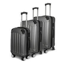 Three Piece Set Of Dirt Resistant Dark Gray Luggage, ABS Pressure Resistant And Wear-Resistant Boarding+Short Distance+Long Distance One Set Complete - A - 查看 1