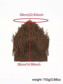 1pc Women's European & American Style Personalized Wig Knit Hat, Handmade Braided Tassel Design, Breathable Non-Sweating Photo Styling Decorative Hat - Multicolor - View 2