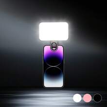 可攜式夾式 LED 環形補光燈,3 種照明模式,亮度與角度可調,附 USB 接口,適用於筆記型電腦、智慧型手機、平板電腦、Zoom 會議、化妝、自拍與內容創作者直播 (250mAh) - BGD01方形補光燈 - 查看 2